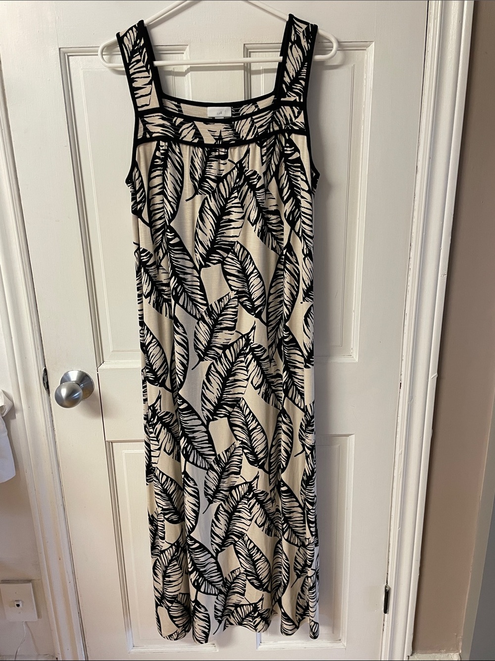 J. Jill leaf pattern summer maxi dress women’s size medium